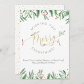 楽しいことがいっぱい ゴールド タイポグラフィー クリスマス (正面/裏面)