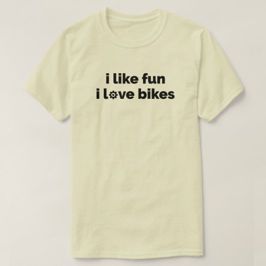 楽しいことが好き 自転車が大好き Tシャツ (デザイン正面)