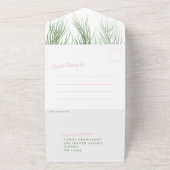 楽しいことに、パー結婚ムピンクの白い緑の後を追う オールインワン招待状 (外側)