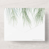 楽しいことに、パー結婚ムピンクの白い緑の後を追う オールインワン招待状 (裏面)