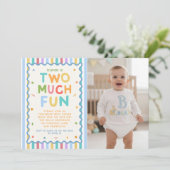楽しいこと盛りだくさん カラフル 2歳 誕生日 招待状 (スタンド正面)