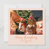 楽しいすべて ピンク 緑 ホーリー植物写真 シーズンカード (正面)