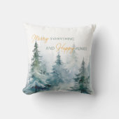 楽しいすべて 幸せな永遠の冬の木々 クッション (正面)