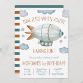 楽しいときは時間が過ぎるのが早い！ブリンプの誕生日 招待状 (正面/裏面)