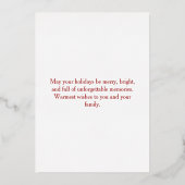 楽しいと明るいサンタのスレイ家族写真 箔シーズンカード (裏面)