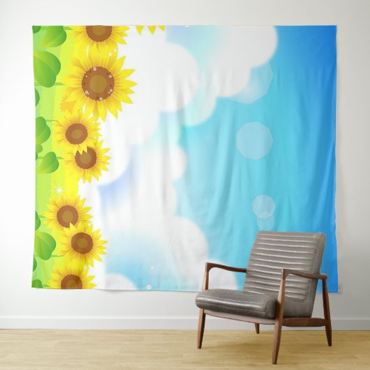 楽しいひまわり写真背景タペストリー タペストリー (インサイチュ(横))
