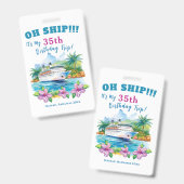 楽しいアイランドクルーズ船の誕生日 バッジ (正面＆裏面)