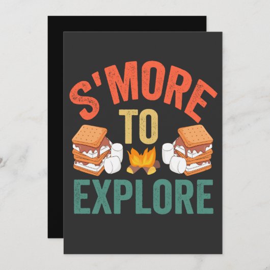 楽しいアウトドア キャンプ場 ハイキングのためのスマッシュ 招待状 (正面/裏面)