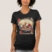 楽しいアヒルのラーメン食べる 日本人留学生 Tシャツ (正面)