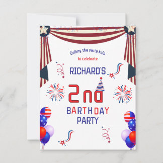 楽しいアメリカの子供たちの誕生日パーティーのお祝い 招待状