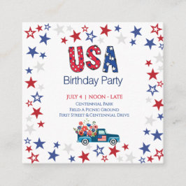 楽しいアメリカ生誕祭レッドホワイトブルー エンクロージャーカード