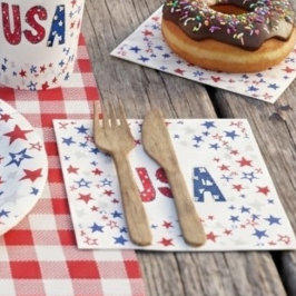 楽しいアメリカ生誕祭レッドホワイトブルー スタンダードランチョンナプキン