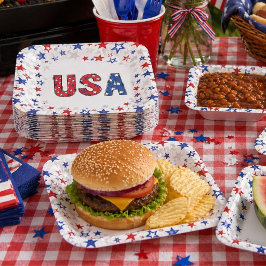楽しいアメリカ生誕祭レッドホワイトブルー ペーパープレート
