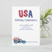 楽しいアメリカ生誕祭レッドホワイトブルー 招待状 (スタンド正面)