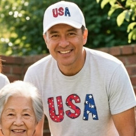 楽しいアメリカ生誕祭レッドホワイト＆ブルー Tシャツ