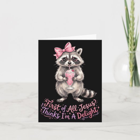 楽しいアライグマのデザインが最初に考えるイエス 10 カード (正面)