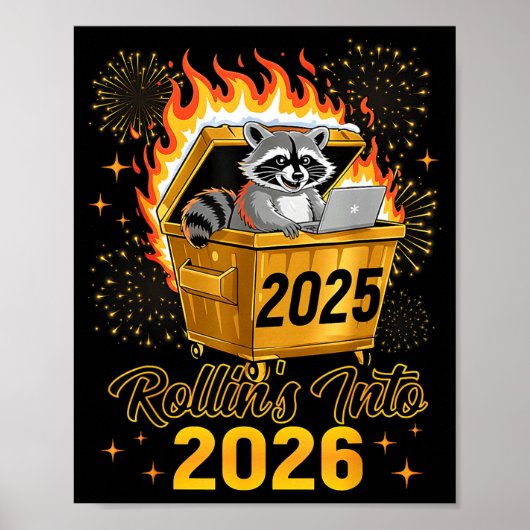 楽しいアライグマのローリンが2026年新年にぴったり ポスター (正面)