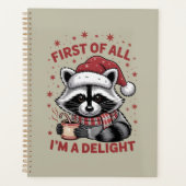 楽しいアライグマまずは私が喜びクリスマス プランナー手帳 (正面)