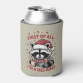 楽しいアライグマまずは私が喜びクリスマス 缶クーラー (缶正面)