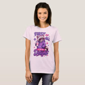 楽しいアライグマ自信グラフィックTシャツ Tシャツ (正面フル)