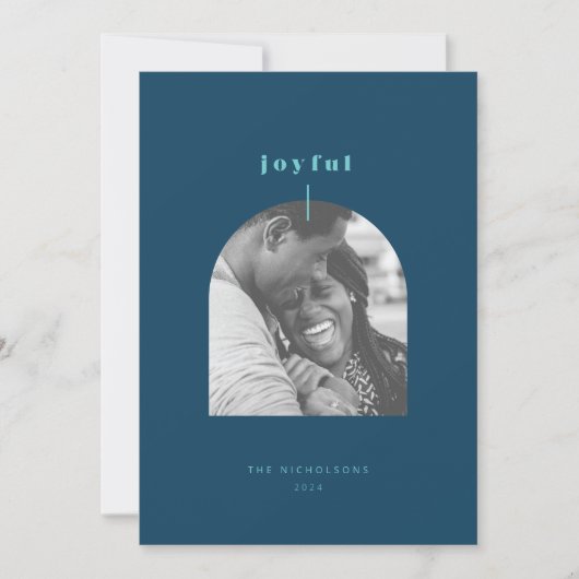 楽しいアーチ型写真ホリデーカード シーズンカード (正面)