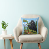楽しいアーティストのカラスの風景画アート クッション (椅子)
