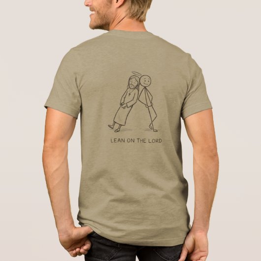 楽しいイエスキリストの棒人間Tシャツ 主に頼れ トライブレンドTシャツ (裏面)