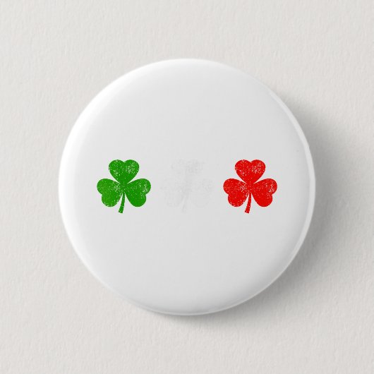 楽しいイタリアンネタのクローバー Saint Patrick's Day 男性用 缶バッジ (正面)