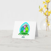 楽しいイースターエッグの小さいグリーティングカード カード (黄色い花)