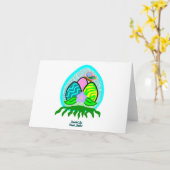 楽しいイースターエッグの標準グリーティングカード カード (黄色い花)