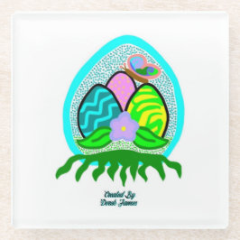 楽しいイースターエッグガラスコースター ガラスコースター