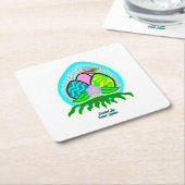 楽しいイースターエッグスクエア紙コースター スクエアペーパーコースター (アングル)