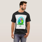 楽しいイースターエッグメンズブラックベーシックTシャツ Tシャツ (正面フル)