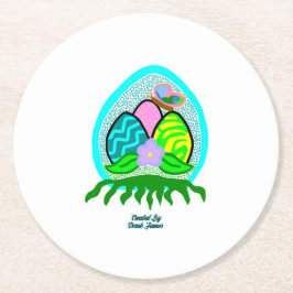 楽しいイースターエッグラウンド紙コースター ラウンドペーパーコースター