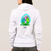 楽しいイースターエッグ女性のフルジップフード付きスウェットシャツ パーカ (裏面)