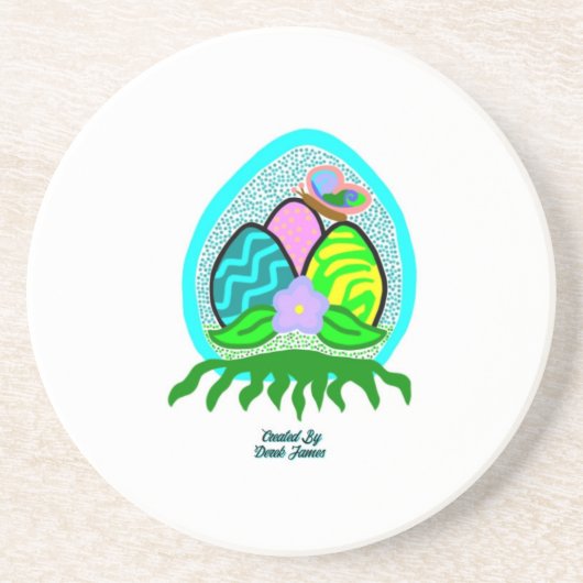 楽しいイースターエッグ砂岩コースター コースター (正面)