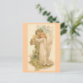 楽しいイースターエンジェルヴィンテージイースター シーズンポストカード (スタンド正面)