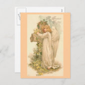 楽しいイースターエンジェルヴィンテージイースター シーズンポストカード (正面/裏面)