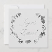 楽しいイースターバニーエッグフェイクシルバーグレイ復活祭 シーズンカード (正面)