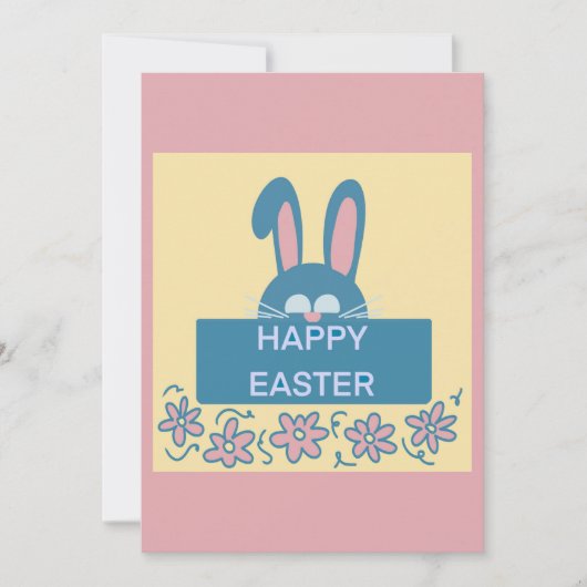 楽しいイースターバニー 招待状 (正面)