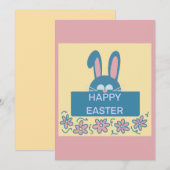 楽しいイースターバニー 招待状 (正面/裏面)
