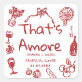 楽しいウェディング　気まぐれなフォント & イタリアの雰囲気 スクエアシール (正面)