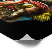 楽しいウクライナ猫兵士メモリアルデイレトロラバー ポスター (角)