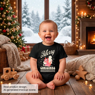 楽しいウーパールーパー メリークリスマス ベビーTシャツ