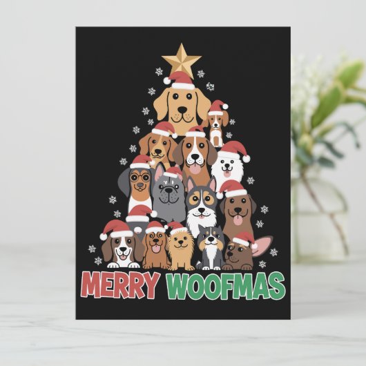 楽しいウーフマス 犬好きのためのクリスマス シーズンカード (スタンド正面)