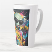 楽しいエイリアンの雰囲気 カフェラテマグ (右アングル)