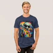 楽しいエイリアンの雰囲気 トライブレンドTシャツ (正面全面)