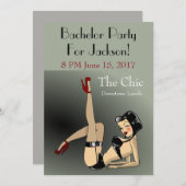 楽しいエキゾチックなダンサー独身パーティー 招待状 (正面/裏面)