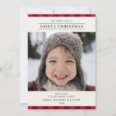 楽しいエレガント聖降誕祭の赤い格子縞 シーズンカード (正面)