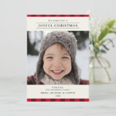 楽しいエレガント聖降誕祭の赤い格子縞 シーズンカード (スタンド正面)